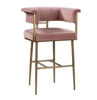 Modern Design Other Kitchen Furniture Antique Unique Style Bar Chair Gold Brass Velvet Upholstery Counter Bar Stools