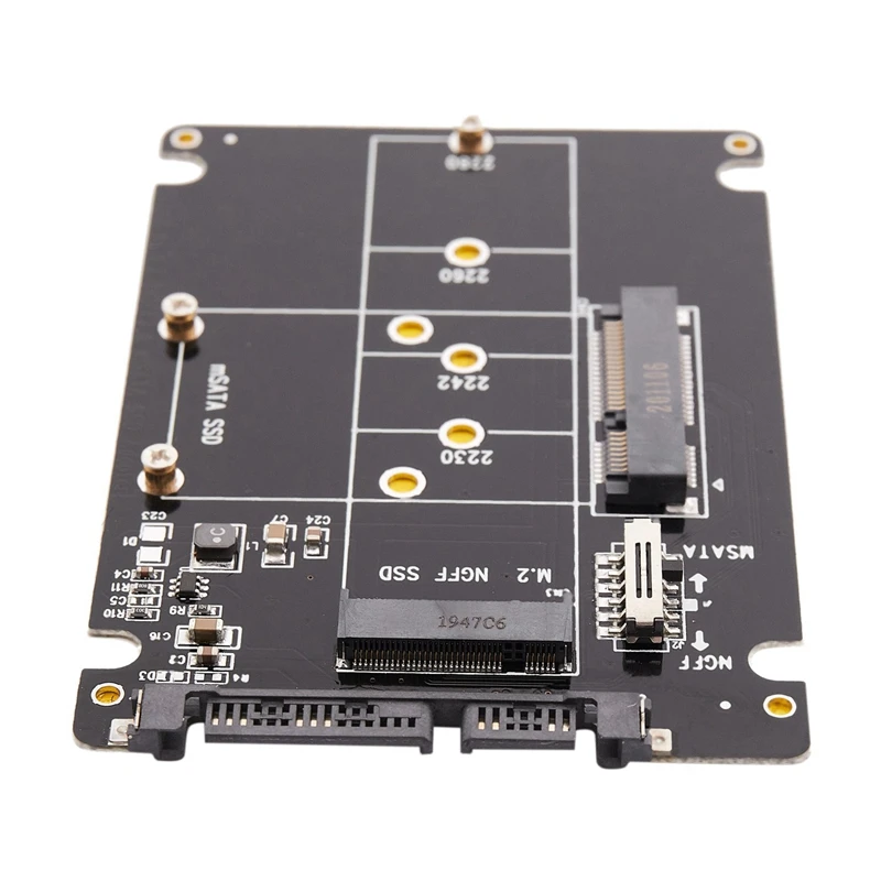 

2 в 1, адаптер NGFF M.2 B + M Key Mini PCI-E или Msata SSD к SATA III для Full Msata SSD/ 2230/2242/2260/22X80 M2