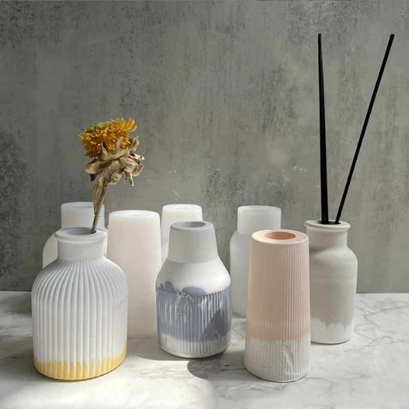 

Home Crafts Plant Vases Silicone Mould DIY Plaster Concrete Flower Pot Epoxy Ceramics Casting Mold Gardening Home Decorations