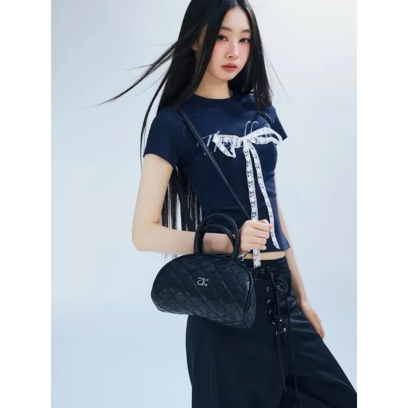 Женская летняя футболка с коротким рукавом и кружевом