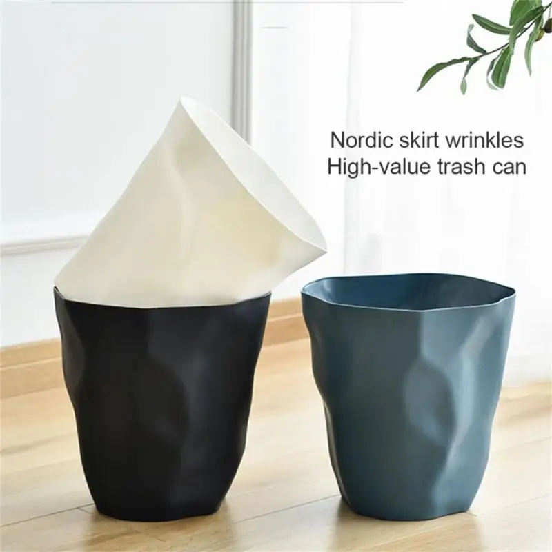 

Nordic Home Desk Dustbin Large Capacity Desktop Garbage Trash Can Plastic Waste Bins Kitchen Bedroom Bathroom Wastebasket