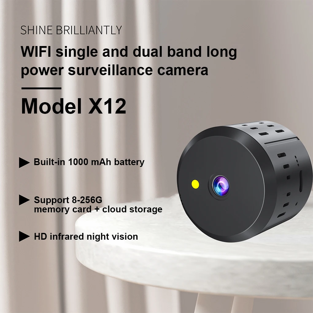 

1080P WiFi Camera Office Hotel Video Audio Recorder Indoor Wireless Remote Viewing Security Rechargeable Camcorder