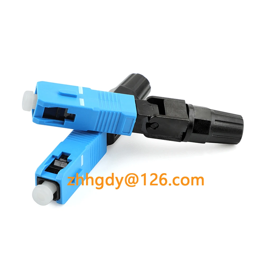 100PCS Embedded SC UPC Fiber Optic Fast Connector FTTH Tool Cold Connection Optical Adapter SM MM Fiber Optic Cold Splice Tool