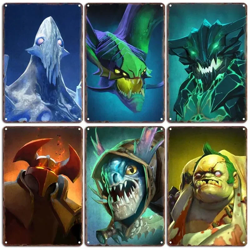Декор для дома Dota2 металлический знак портреты гадкие герои металлическая