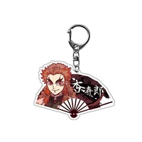 demon slayer anime keychains for women men keyring clear acrylic catroon figure key chain ring jewelry metal holder%c2%a0bag pendant