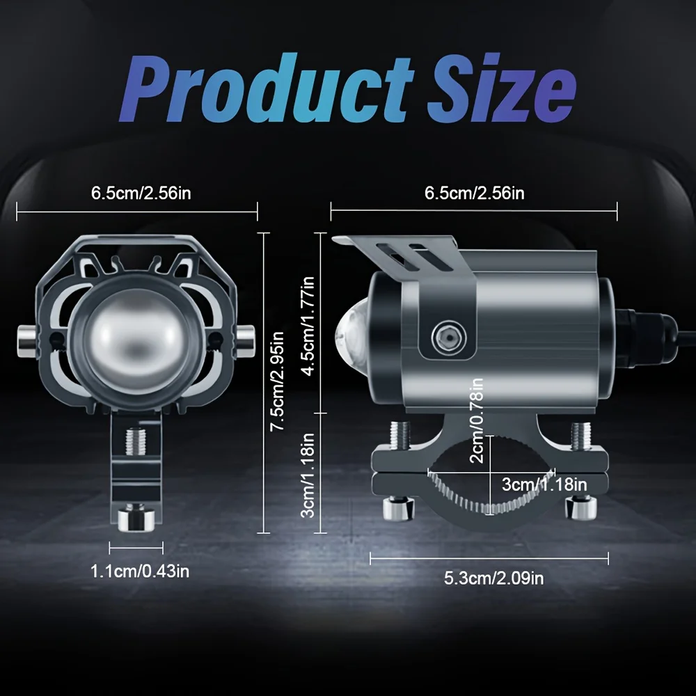 Светодиодная Фара Для Мотоцикла Вспомогательная Лампа Белый/желтый Дальний Свет