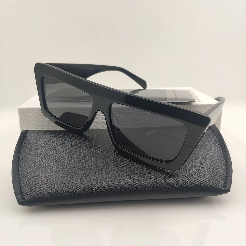 

Hot Trending Products Acetate Rectangle Goggle Sunglasses For Women Men Black 2022 Brand Designer Fashion For Sun Glasses UV400