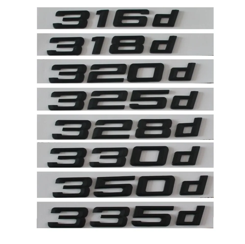 

Black 316d 318d 320d 325d 328d 330d 335d Car Emblem Emblems Rear Number Letters Badges for BMW 3 series E90 E46 E91 E92 E93 F30