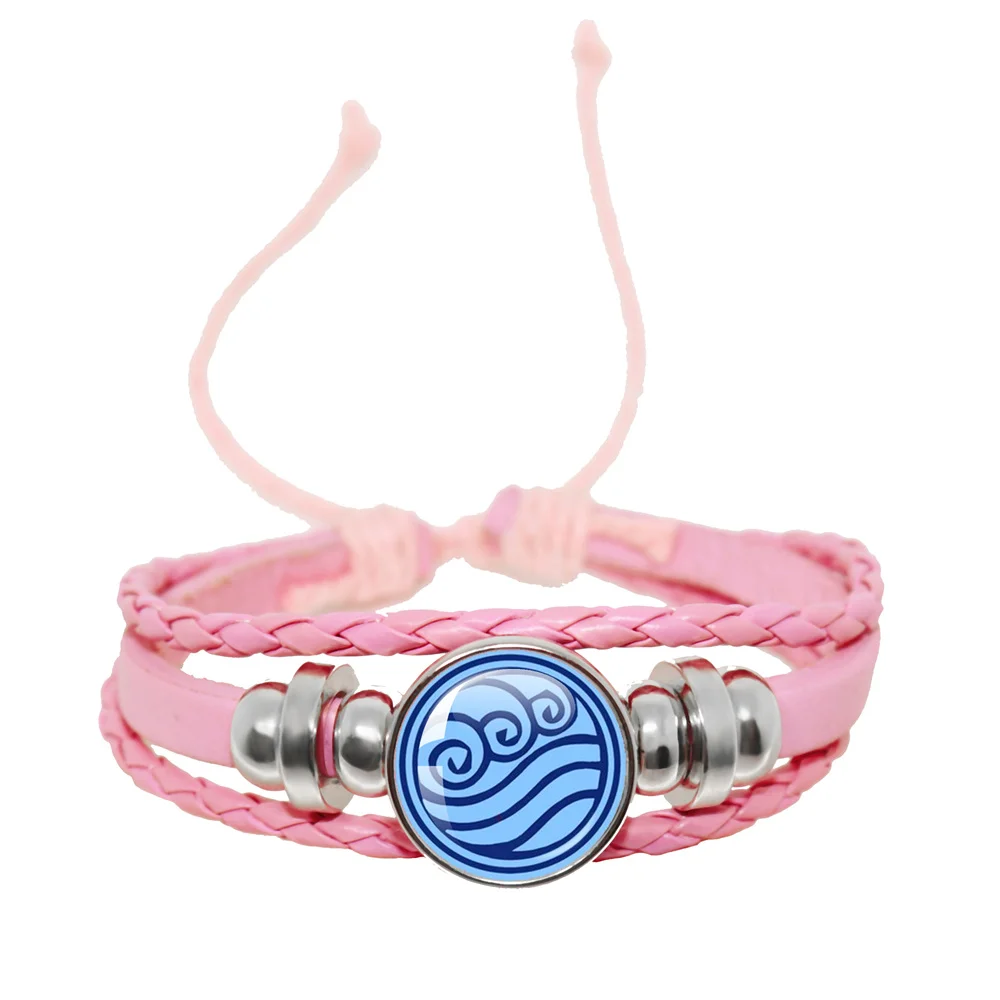 Браслет из кожаного шнура The Last Airbender Fire And Water Tribe элементы воды земли огня и