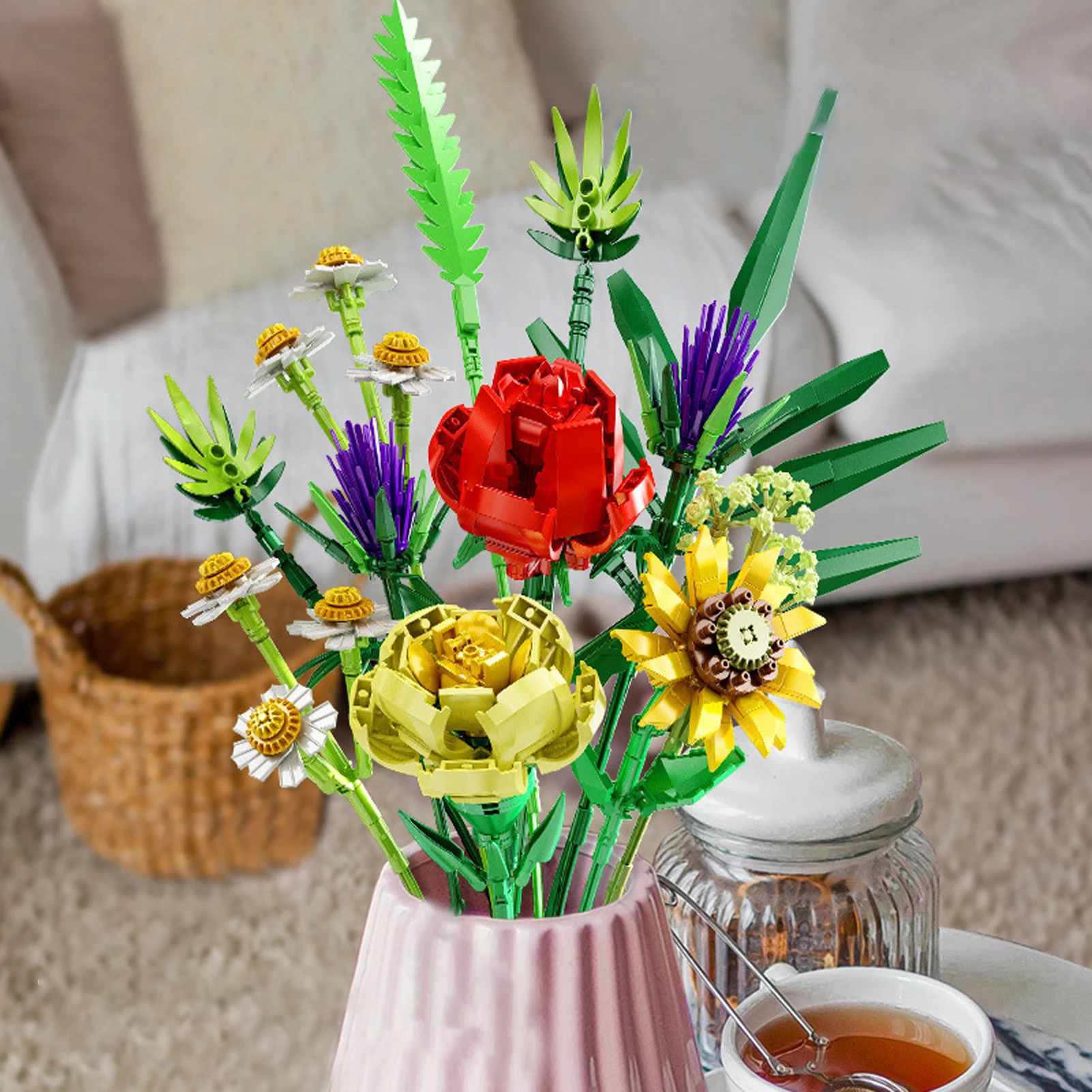 

Цветочный букет, набор строительных блоков, искусственные цветы, строительные наборы, городские строительные блоки, игрушки для девочек, др...