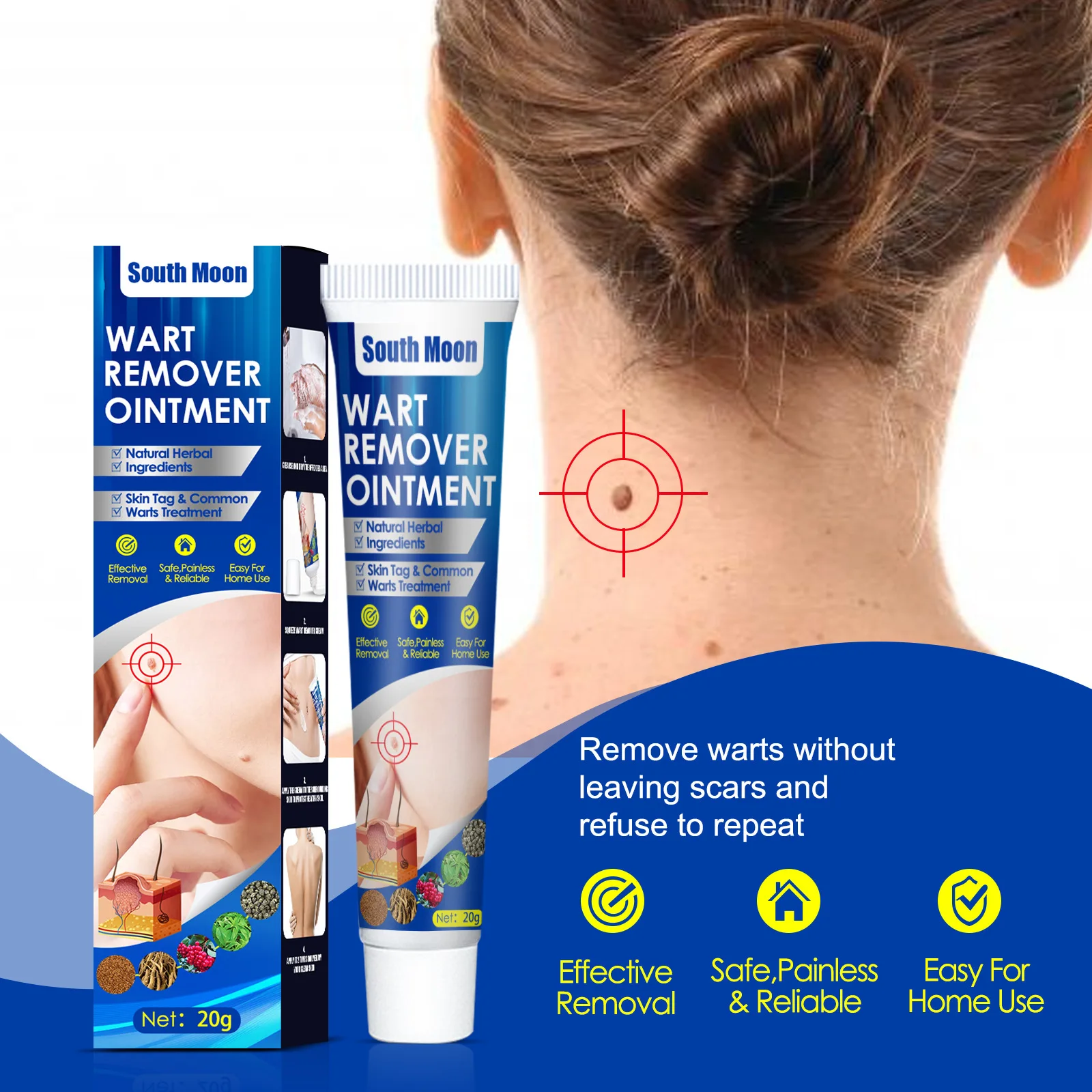 

Warts Remover Ointment Antibacterial Wart Treatment Cream Skin Tags Removing Herbal Extract Corn Medical Plaster