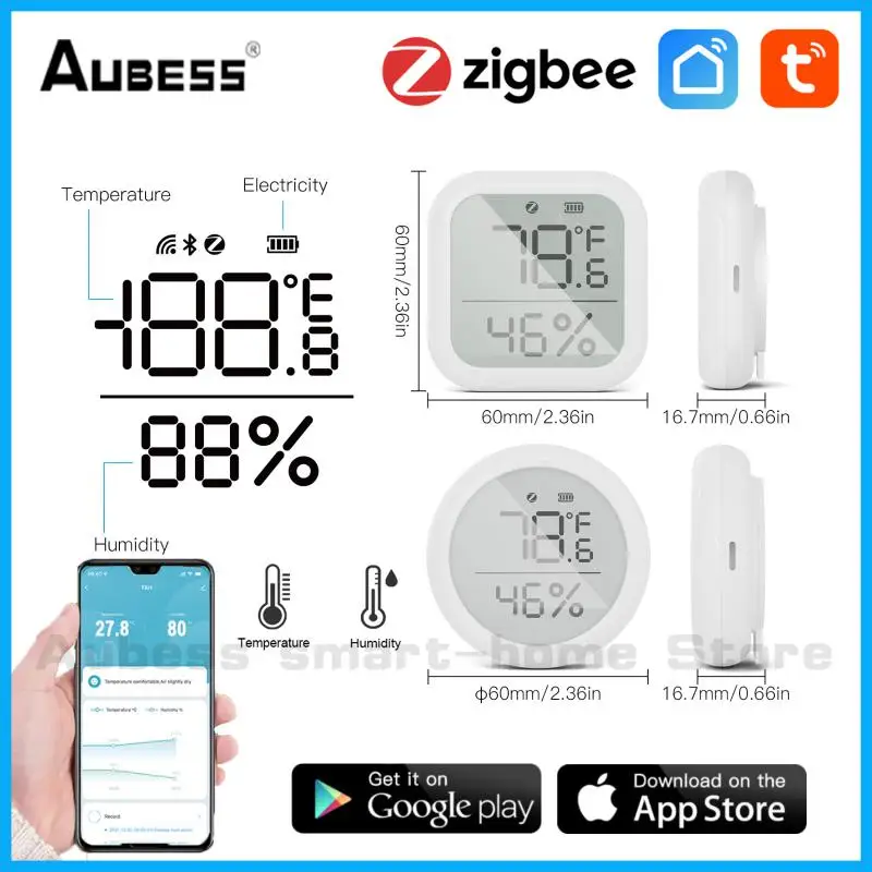 

ZigBee Smart Home Temperature And Humidity Sensor Tuya APP Remote Hygrometer Temperature Monitor Controller Indoor Thermometer