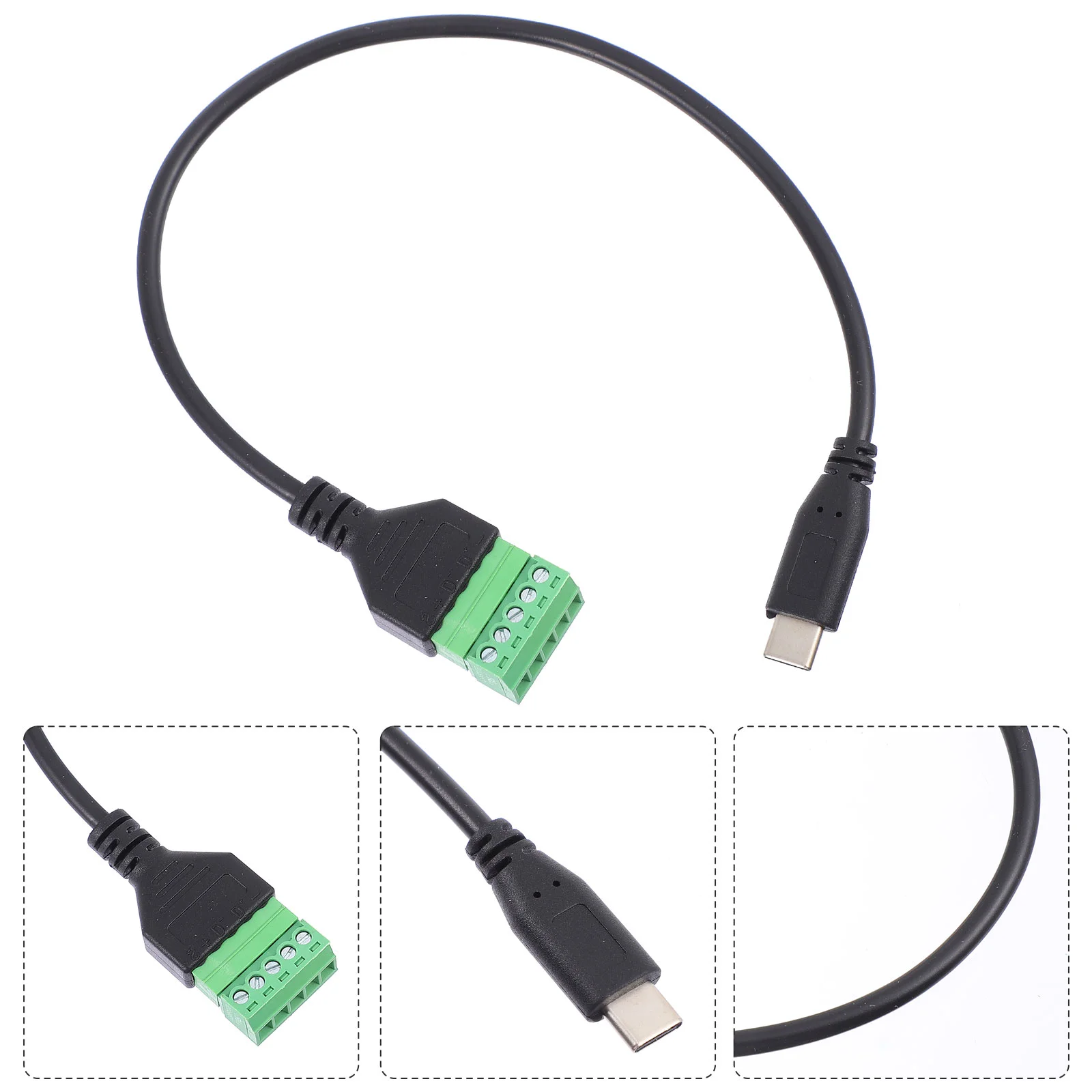 

Data Line Computer Screws USB Terminal Block Connector Cable Accessory Charge Copper Supply Bolt Type-C Plug 5Pin Adapter