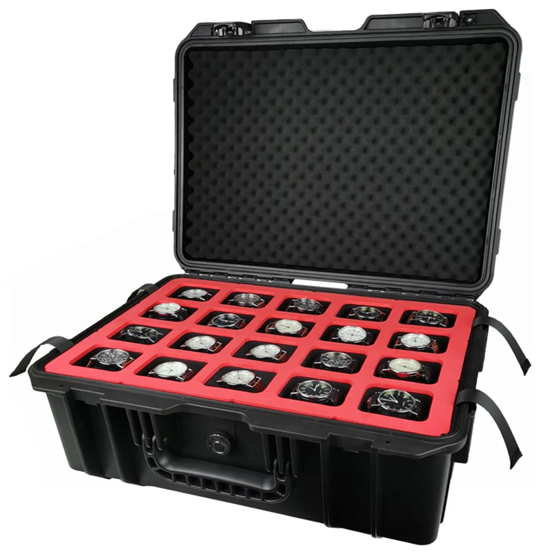 

40 slots Watch Storage Box Plastic Suitcase Case Display Storage Case water proof Watch Bracket Clock Watch Clock Tool Box