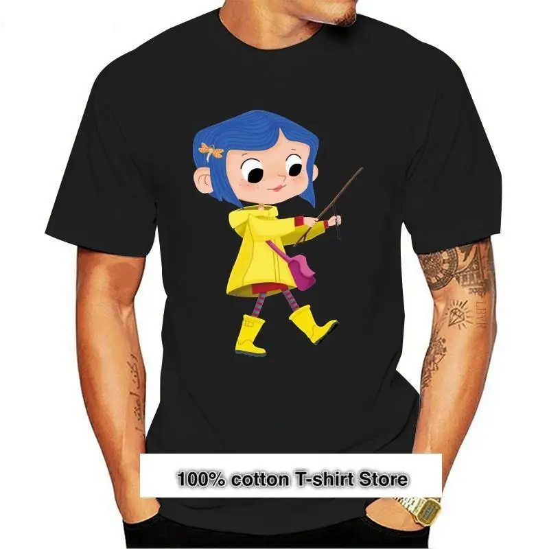 

Nuevo Coraline camisetas loco Hipster Super Camiseta básica sólido camiseta de letras de la marca 100% de algodón, camiseta