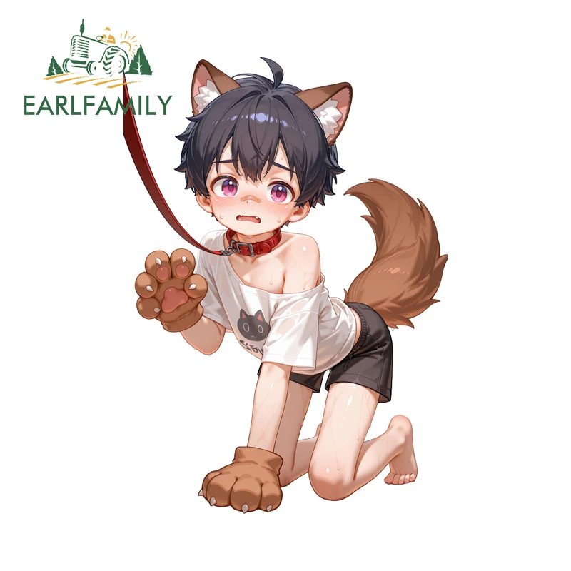 

EARLFAMILY Tie Dog Femboy автомобильная наклейка забавный мультфильм лобовое стекло рыболовные снасти коробка лобовое стекло грузовик наклейка автомобильные товары водонепроницаемый