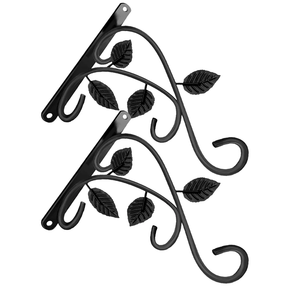 

2 Pcs Home Decor Metal Hook Wind Chime Hanger Storage Iron Wrought Balcony Planter Bonsai Support Rack