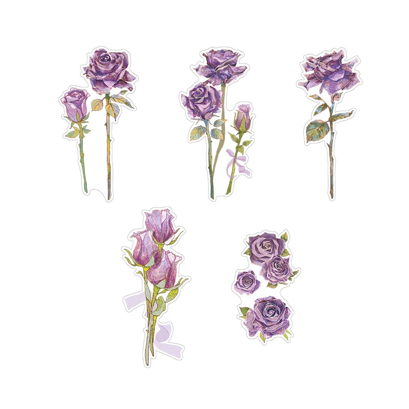 

10 Pcs Big Size Colorful Flowers Waterproof DIY Households Decorative Stickers