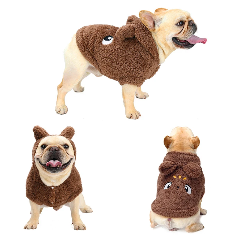 

White Pink Brown Pet Coat Dog Coat Soft Warm Dog Tank Top Dog Jumpsuit for Teddy Myna Cute Cartoon Coat for Puppy