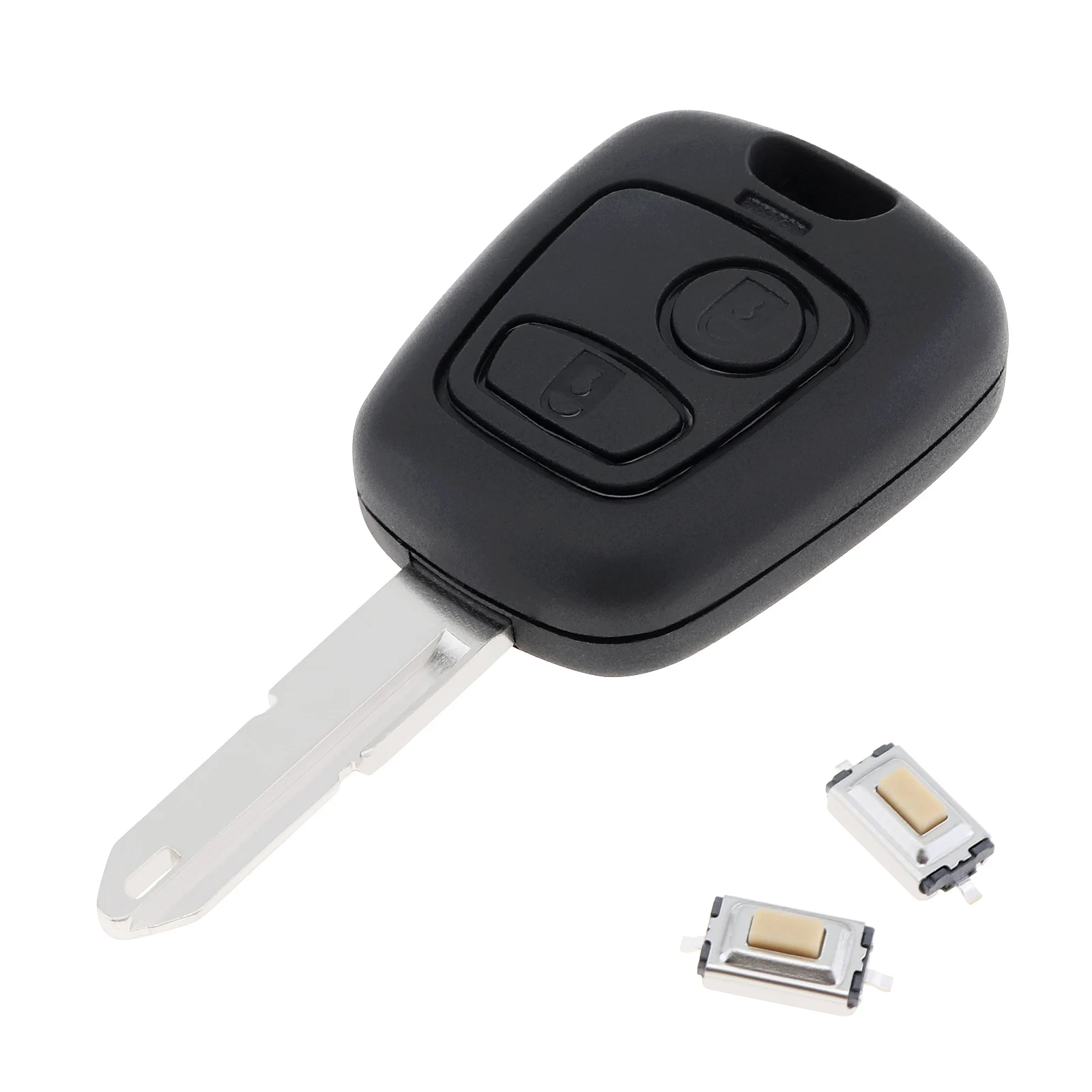 

2Buttons Car Remote Key Shell Car Key Case key replacement with 206 Blade and 2 Micro Switches Fit for Peugeot 106 206 306 406