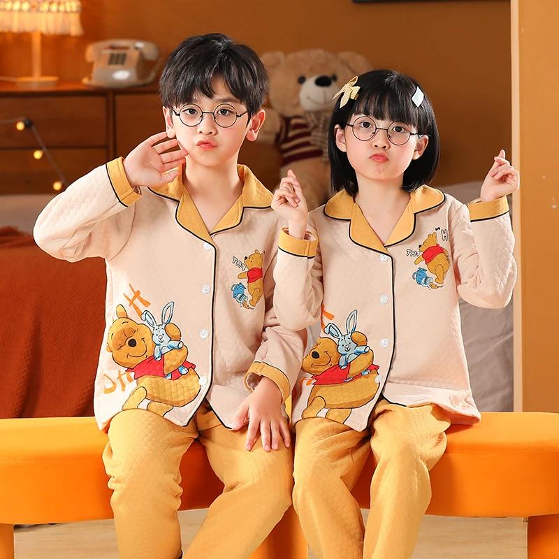 

Disney Girls Pajamas Sets Thicken Autumn Winter Flannel Pijamas Boys Children Coral Fleece Cartoon Pajamas for Teens Sleepwear