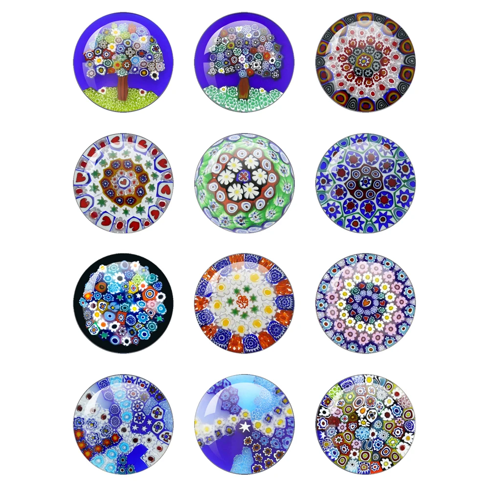 

Fashionable Multi-Color Flower 12mm-40mm Domed Glass Cabochon Handmade Creative Jewelry For Men And Women Gifts