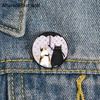 love rains down cats pin custom funny brooches shirt lapel bag cute badge cartoon cute jewelry gift for lover girl friends