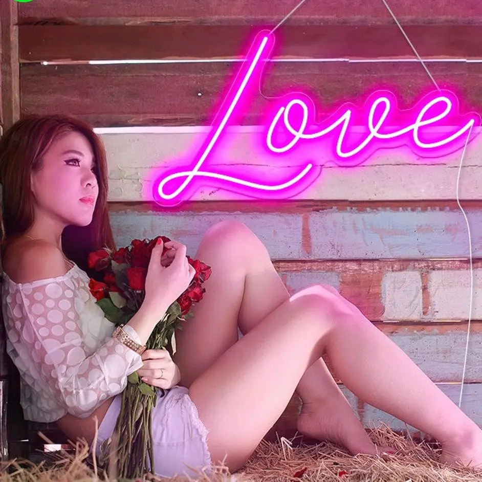 

Love Neon Light Sign - Love Word Sign, Neon Text Sign, Romantic Neon Sign, Boudoir Sign, Bedroom Neon Sign, Anniversary Party Si