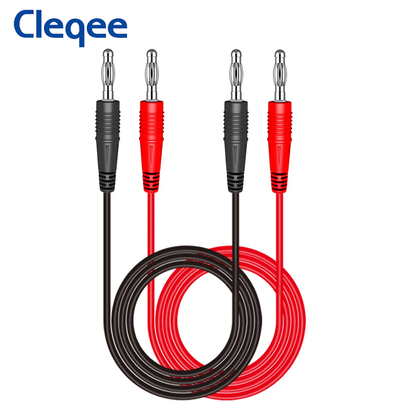 Cleqee P1041 2 шт. двойной 4 мм банановый штекер медный мультиметр тестовые выводы