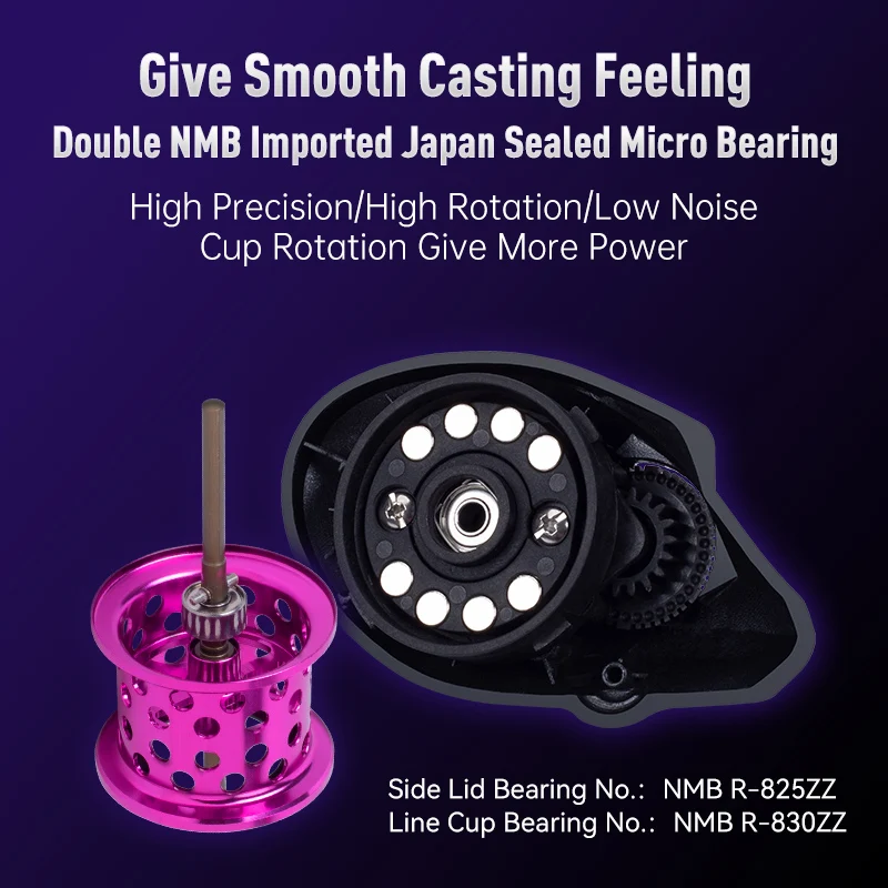 Kingdom 135g Ultra Light Spool Bait Finesse Baitcasting Fishing Reel Micro Monster 7.1:1 8.1:1 4kg Shallow Spool Light Game Coil