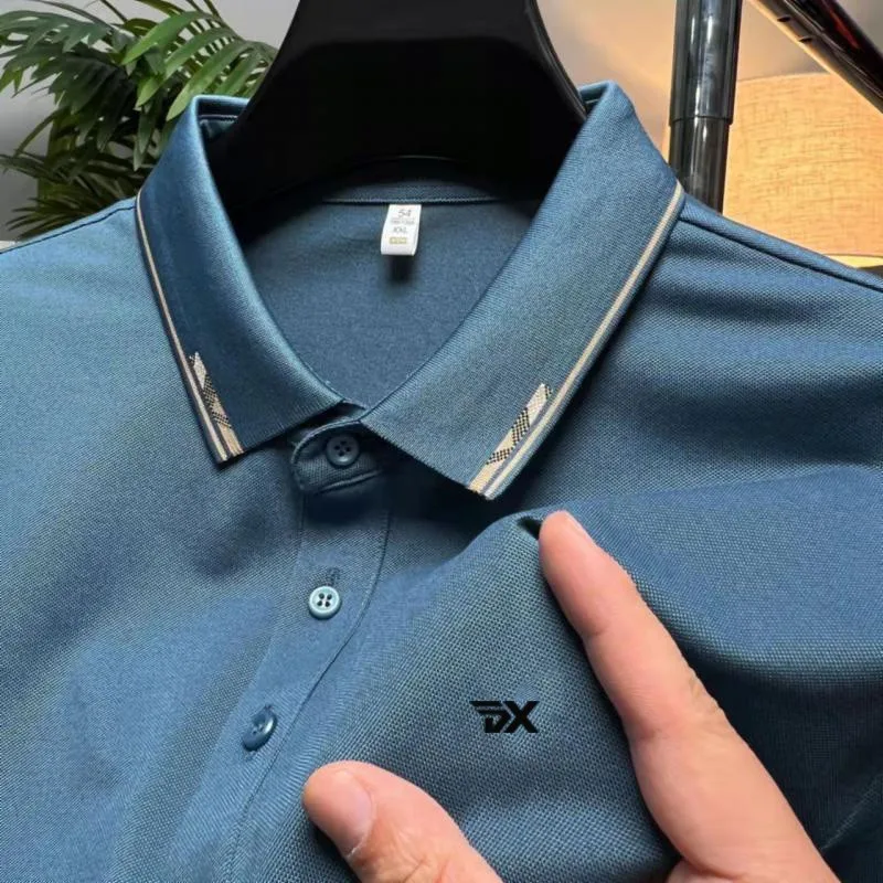 Golf Men's New Ice Silk Polo Shirt Summer Slim Fit Business Short Sleeve T-shirt Men's Fashion Sports Polo Shirt Top
