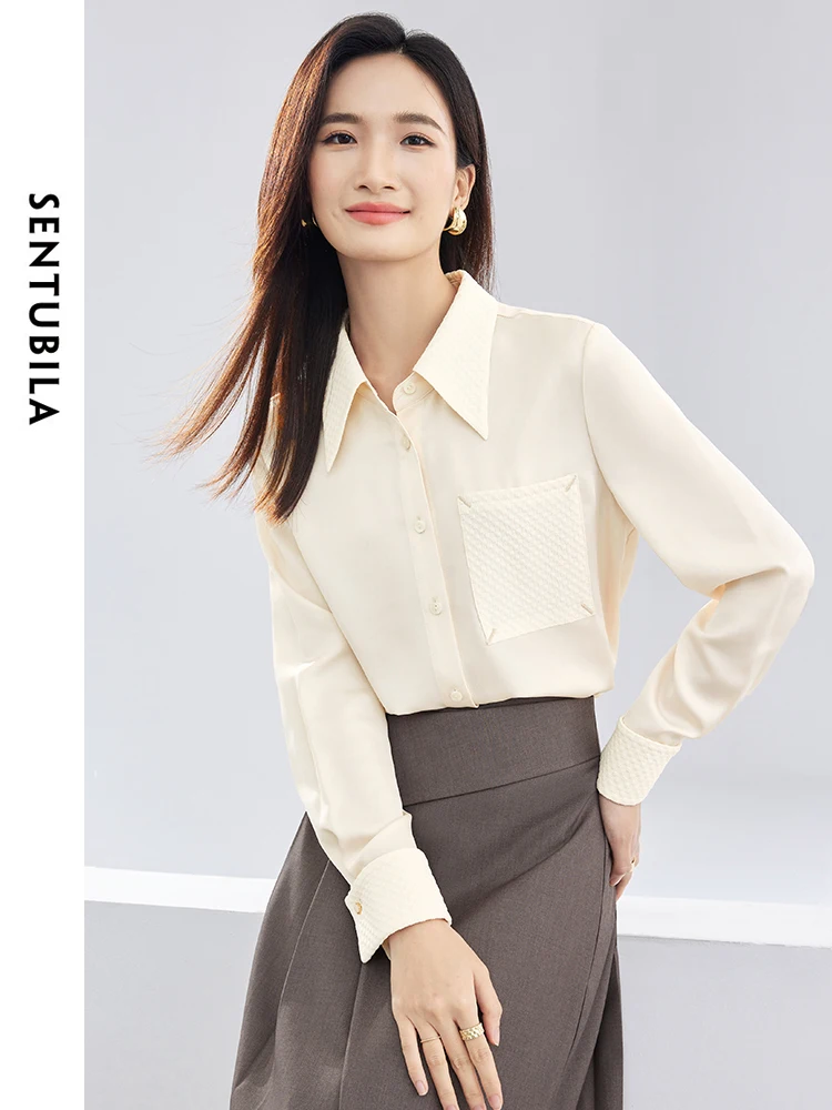 Женская шифоновая рубашка с вышивкой и длинным рукавом