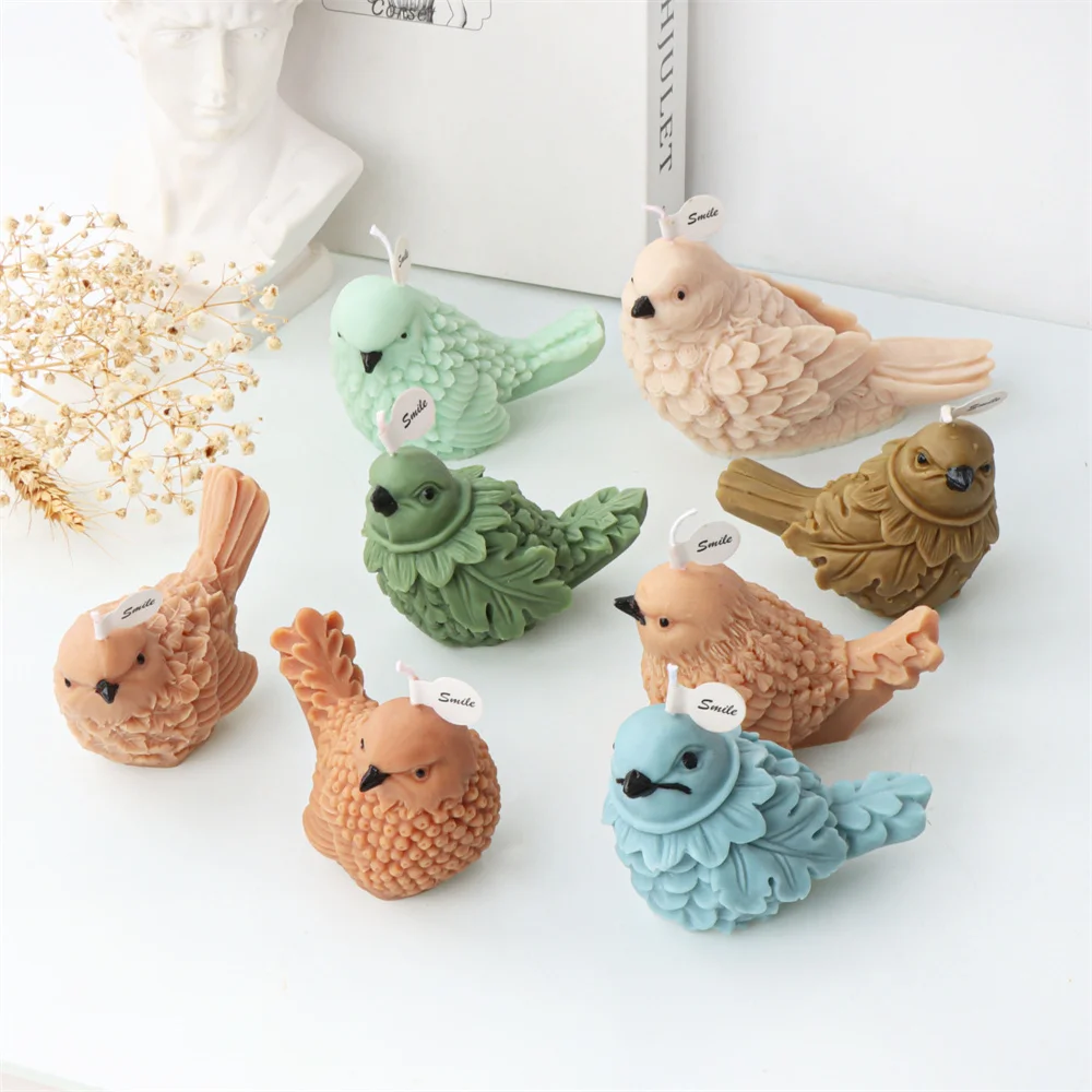 

DIY Cute Bird Shape Candle Silicone Mold 3D Sparrow Bird Animal Cake Chocolate Silicone Mold Resin Mold Christmas Decoration