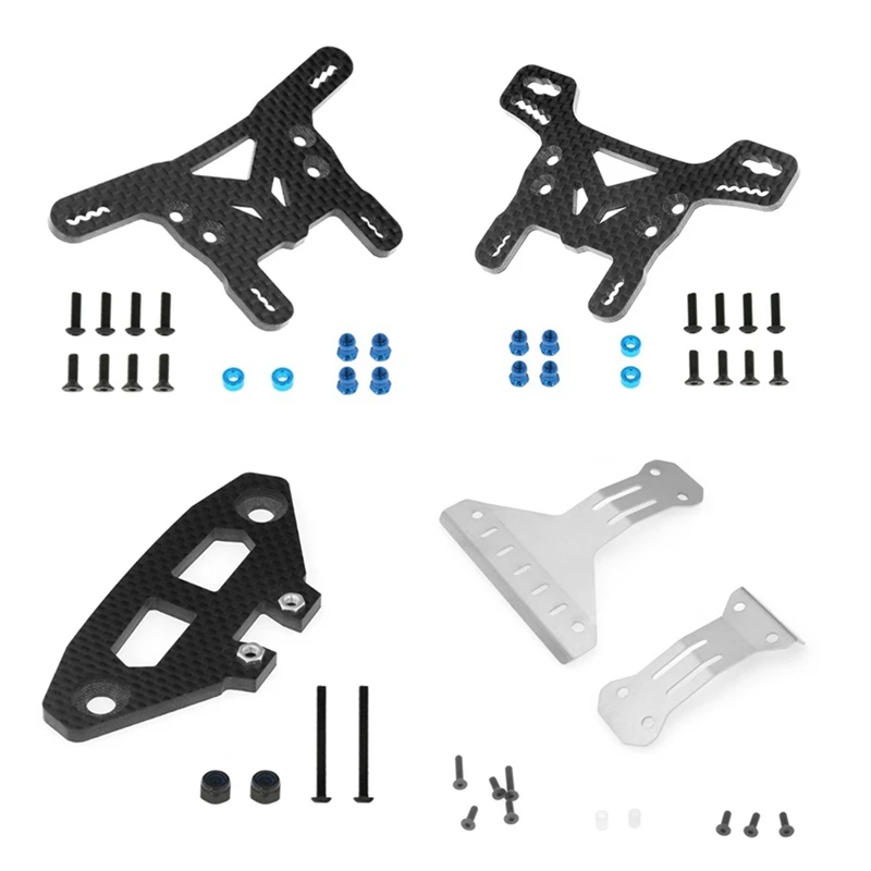 

HOT-Carbon Fiber Bumper Plate Shock Tower Chassis Armor Protector For Tamiya XV02 XV-02 Pro 58707 1/10 RC Car Upgrades Parts