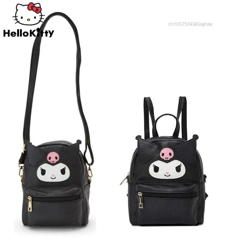 

Маленький рюкзак Sanrio с мультипликационным рисунком Kuromi, милый черный мессенджер для мальчиков и девочек, сумка через плечо, милые сумки, жен...