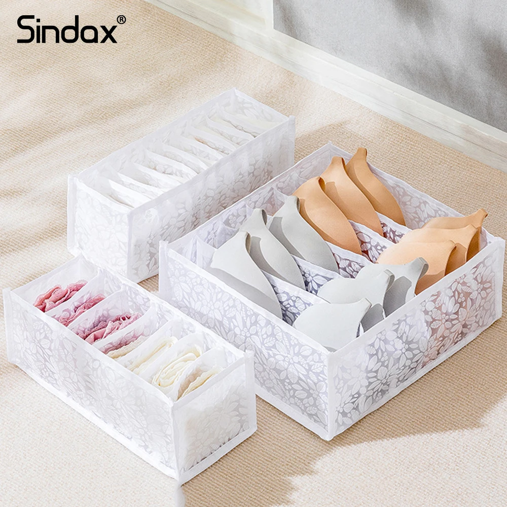 

Sindax Jeans Compartment Storage Box Foldable Underwear Organizer For Closet Washable Drawer Divider Boxes Wardrobe Organizers