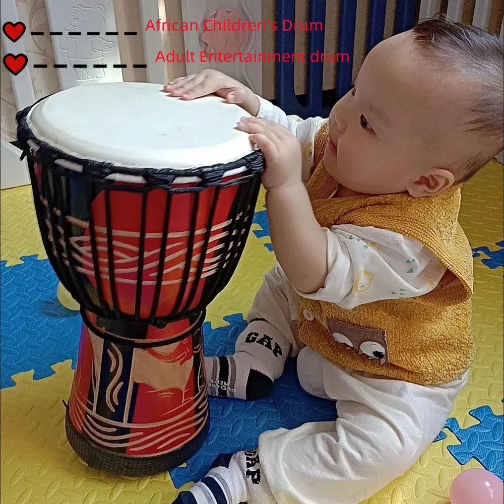 

African drum 8 inch for children 12 inch for adults sheepskin hand drum 10 inch percussion instrument birthday gift party favor