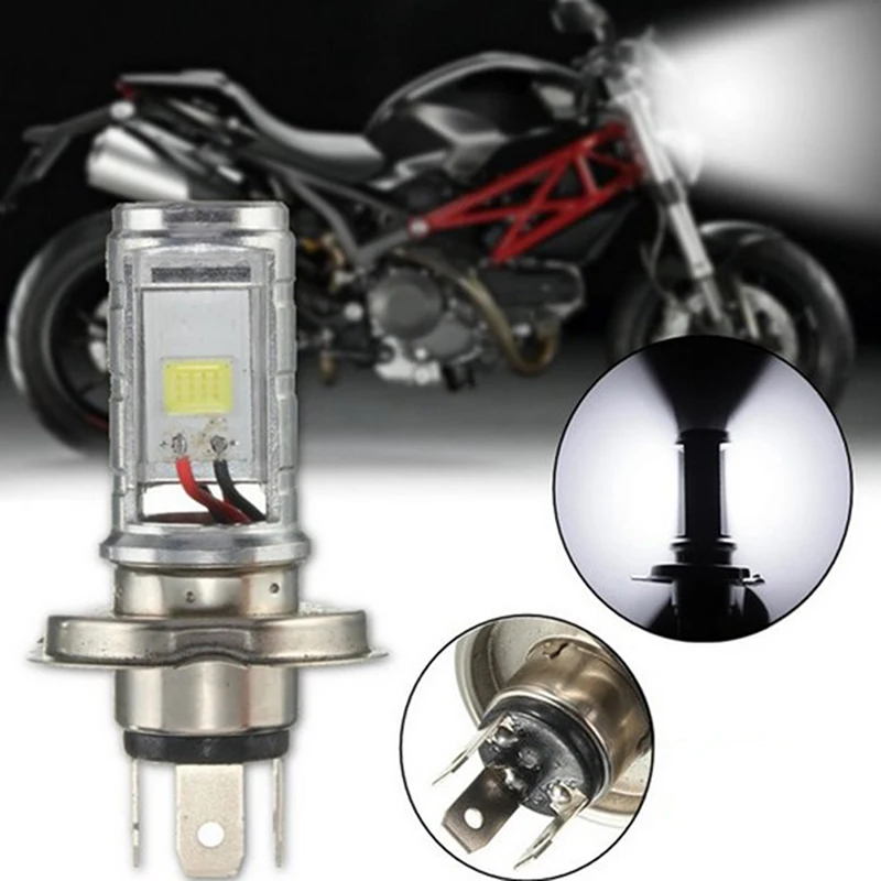 

1PCS Motorcycle H4 COB LED Headlight Hi/Lo Beam Front Light Lamp Bulb White