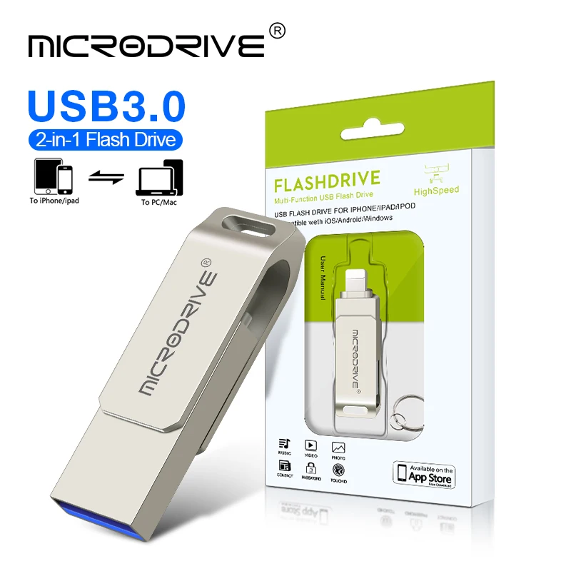 Флэш-накопитель 2 в 1 3 0 Гб 256 ГБ 128 для ipad iphone 6s plus/7/7Plus/8/X Usb/Otg 16 32 64 флэш-накопитель