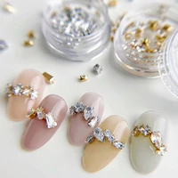 50pcsbag shining water dropsquare zircon nail charms drills nails art decoration claw diamond rhinestones manicure jewelry d 1