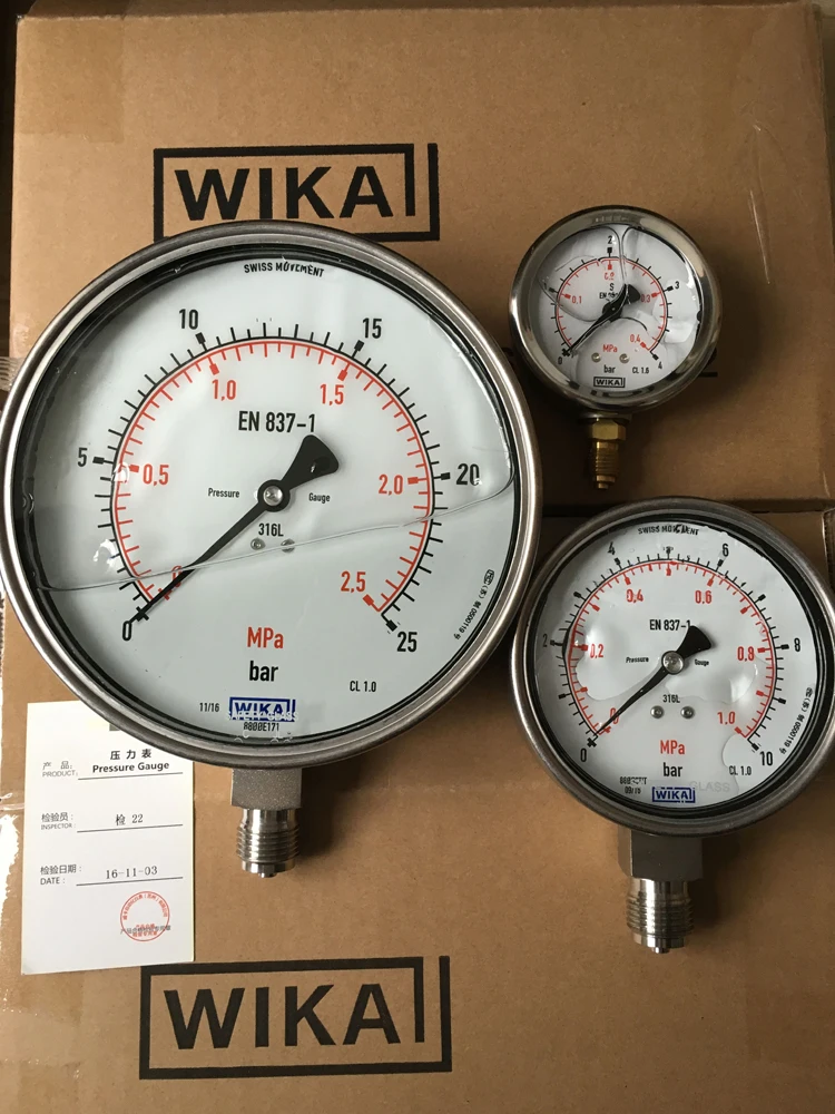 Stainless steel manometer pressure gauge EN837-1 |