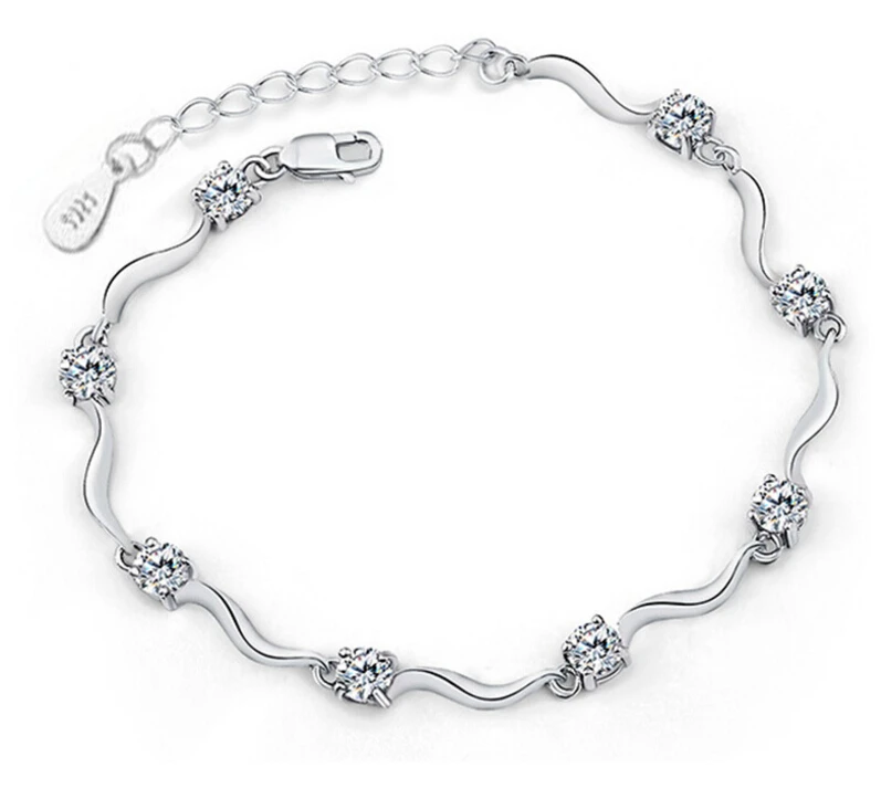 

Серебряные браслеты и обручи DAYIN S925 с фианитами, восемь когтей