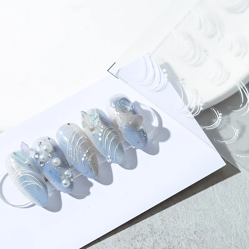 

Наклейки 3D с белыми пауками для дизайна ногтей, креативные клейкие линии, лента на ногтях, слайдер, фольга, украшения для нейл-арта, наклейки ...