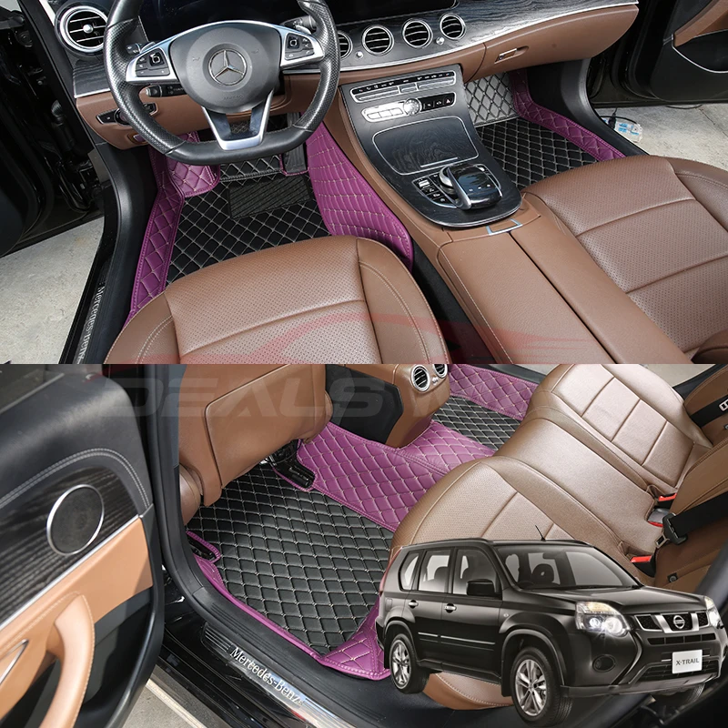 

Car Floor Mats For Nissan X Trail T31 2008 2009 2010 Luxury Nappa Leather Interior Details Auto Carpet Rugs Pad Accessories