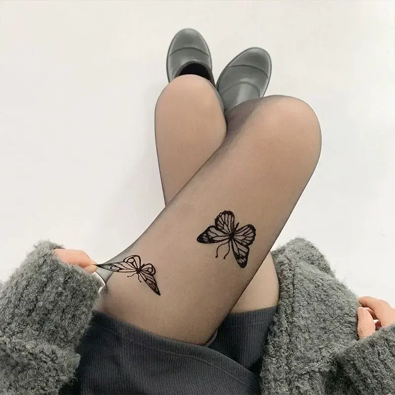 5 стилей ультра-яркие пикантные винтажные Прозрачные шелковые колготки с