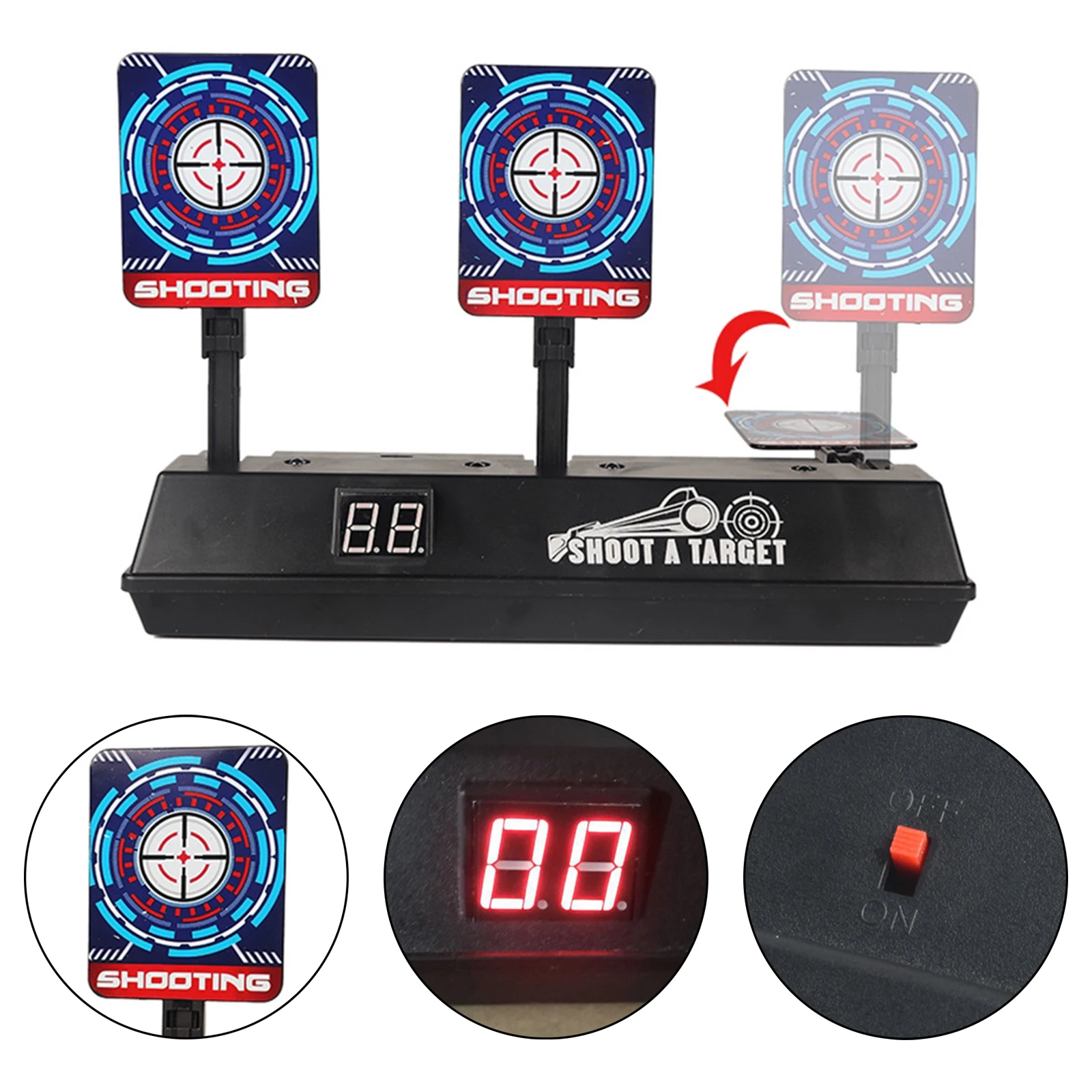 

Intelligent Auto-Reset Electric Light Sound Scoring Target Water Gun Target Toy for Nerf N-Strike Elite/Mega/Rival Shooting Game