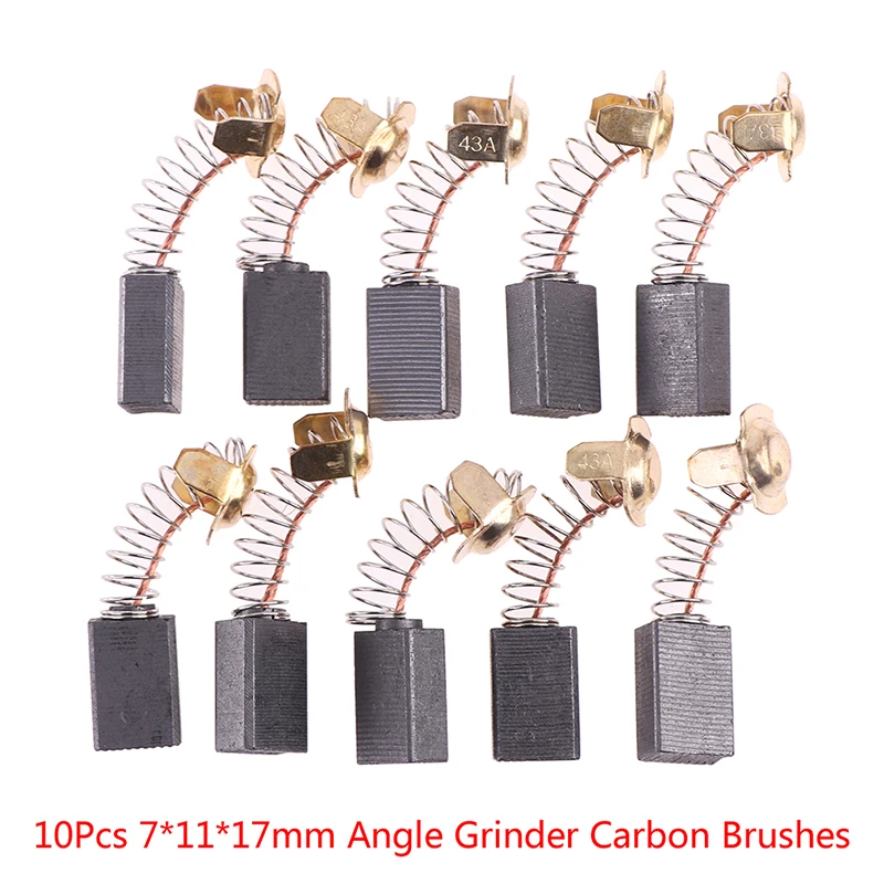 

10Pcs Angle Grinder Carbon Brushes Power Tool Motors Spare Parts Electric Motors Spare Parts Replacement 7*11*17mm