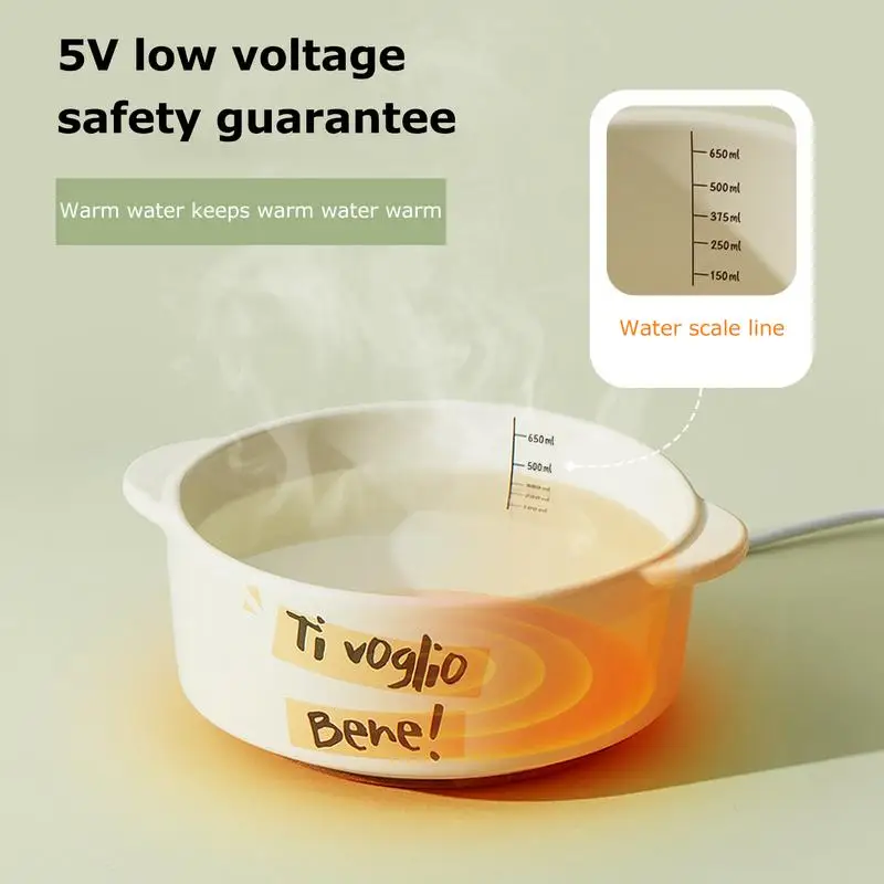 Миска для воды с подогревом домашних животных автоматическая керамическая чаша