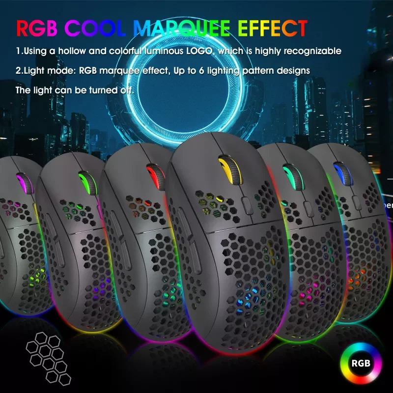 

Wireless Mouse RGB Bluetooth-compatible Mouse Gamer Computer Mouse Silent Ergonomic Mause Rechargeable USB Mice For PC Laptop