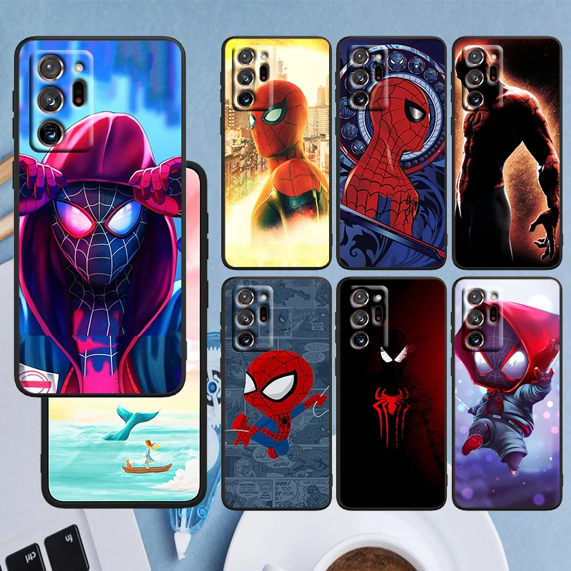 

Cool Marvel Spiderman Art Phone Case Black For Samsung A73 A70 A20 A10 A8 A03 j7 j6 Note 20 10 9 Ultra Lite Plus F23 M52 M21